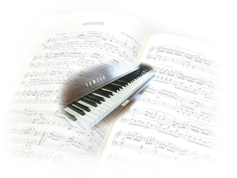 楽譜と鍵盤